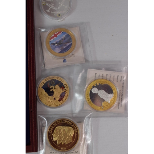 418A - Selection of Gold and Silver plated Cupro Nickel commemorative coins. Presentation box included. See... 