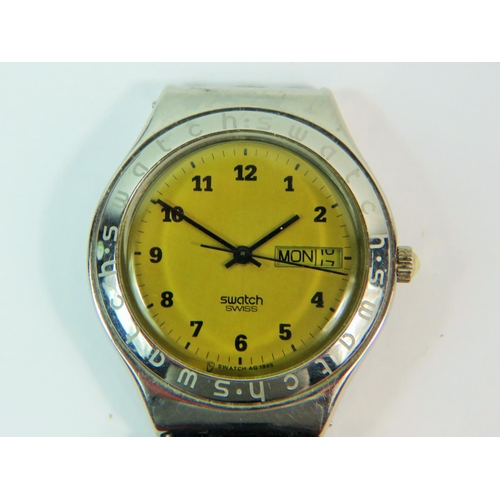 232A - Swiss made Swatch Irony Watch with original sales box and papers. Strap will need replacing, will ne... 