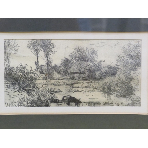 1292 - Willem Roelofs  (1822-1897)  Pair of Framed and mounted under glass pencil and charcoal sketches .