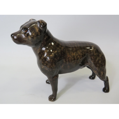 10 - Beswick figure of a Brindle Staffordshire Terrier. Original Beswick Sticker to underside. 5 inches t... 