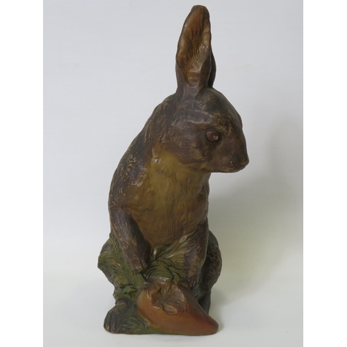 13 - Early 20th Century C1910 Bretby slipware figure of a Rabbit. Model 3321.   10.5 inches long in excel... 