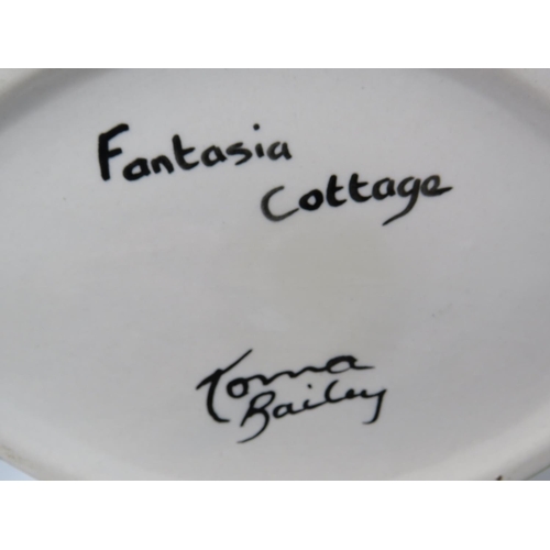 53 - Lorna Bailey Vase in the Fantasia Cottage pattern. 7.5 inches tall. See photos.