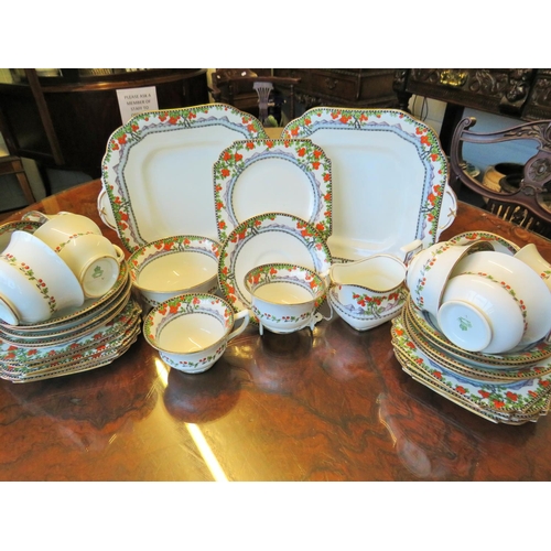 66 - Aynsley part tea set in the very rare 'Orange Tree' pattern. C1925.  Approx 36 pieces.