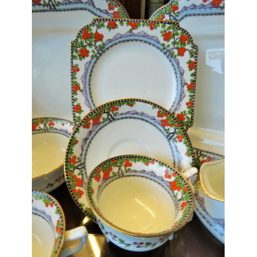 66 - Aynsley part tea set in the very rare 'Orange Tree' pattern. C1925.  Approx 36 pieces.