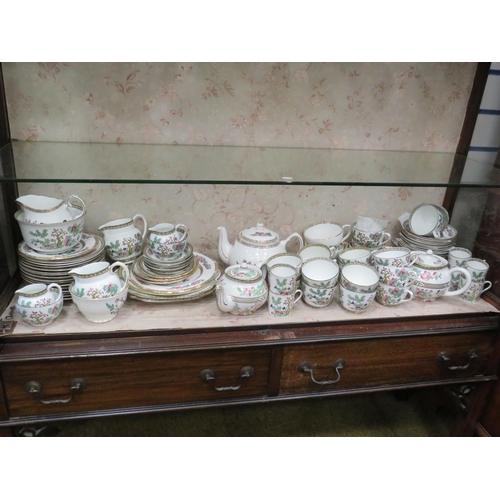 190 - Indian tree pattern china teaset over 80 pieces in total.