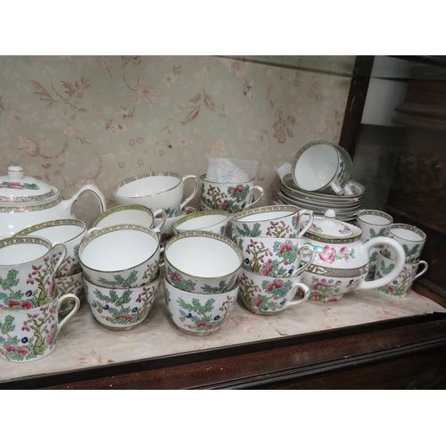 190 - Indian tree pattern china teaset over 80 pieces in total.