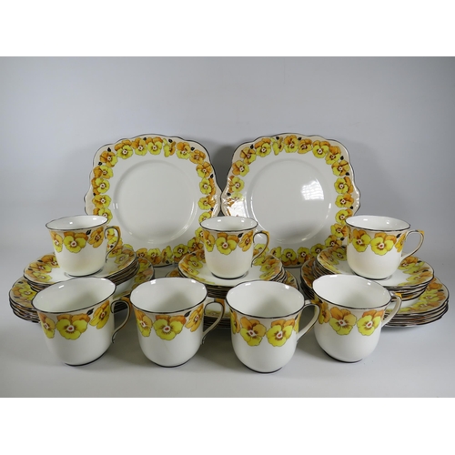 197 - Foley china pansy pattern part teaset.