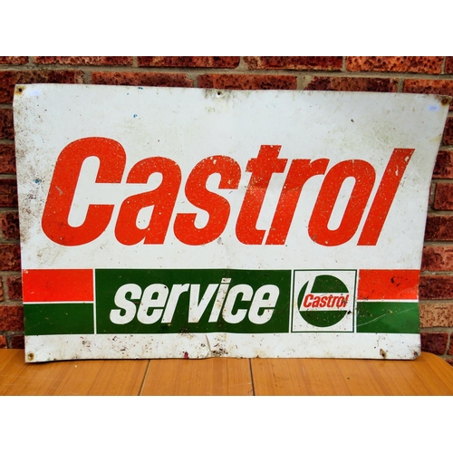 234 - Large vintage sheet metal Castrol Oil sign which measures 36 x 24 inches. Age related wear, see phot... 