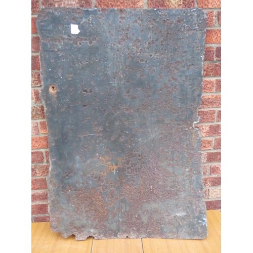 235 - Very large, Antique metal and enamel advertising sign which measures 42 x 30 inches. With age relate... 