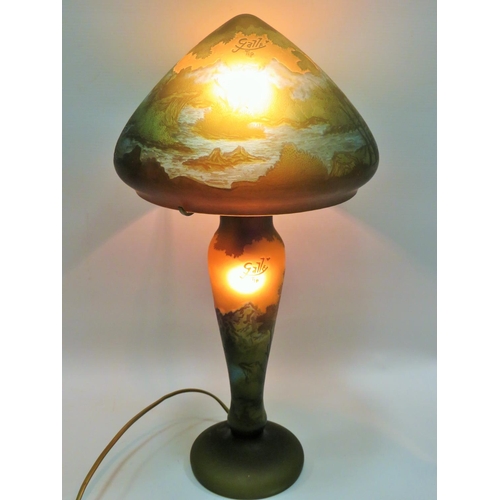 270 - Lovely, reproduction Galle Table lamp. Working order, faultless condition. Marked Galle Tip.  Measur... 