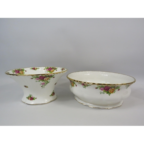 27 - Royal Albert Old Country Roses Large Tall Bowl (12cm tall rim diameter of 24cm) and Large Fruit bowl... 