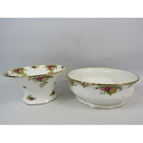 27 - Royal Albert Old Country Roses Large Tall Bowl (12cm tall rim diameter of 24cm) and Large Fruit bowl... 