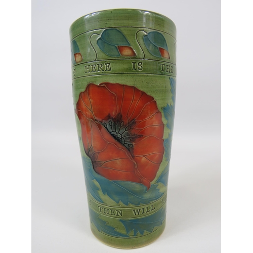 3 - Rare Dennis China works, Sally Tuffin design vase decorated with poppies NO 41. Approx 7.5