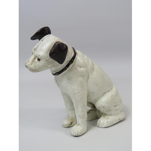 81 - Vintage cast iron HMV dog money box.