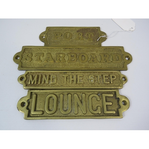 174 - 4 Brass ship signs