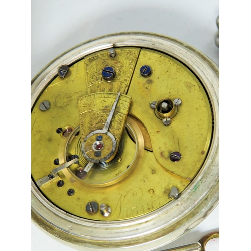 416 - Victorian Chrome cased open faced pocket watch with Subsidiary dial. Enamel face. Comes with Hallmar... 