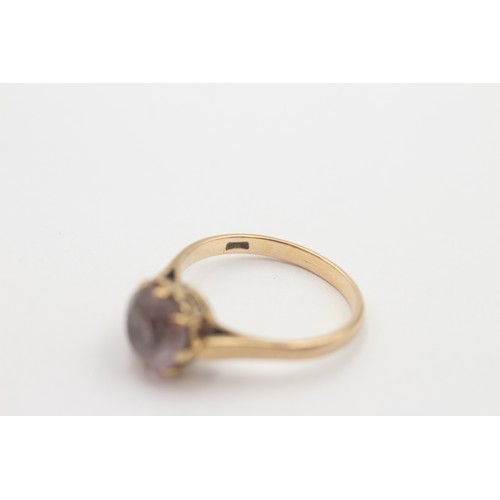 37 - 9ct gold vintage amethyst cocktail ring (2.5g)     798364   Ring Size 'O'