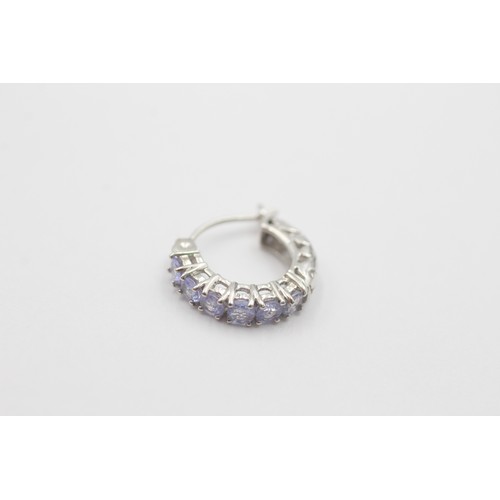 45 - 10ct white gold tanzanite hoop earrings (1.4g)     798373