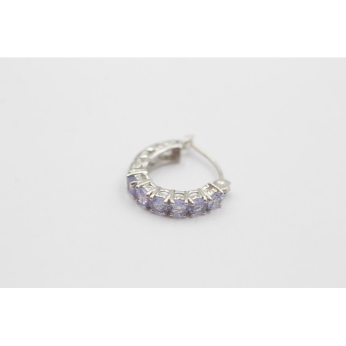 45 - 10ct white gold tanzanite hoop earrings (1.4g)     798373