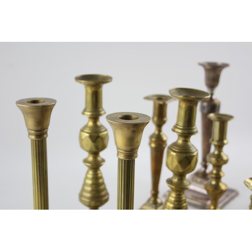 93 - 15 x Assorted Vintage CANDLESTICKS Inc Brass, Victorian, James Dixon & Son 8879g      Assorted Vinta... 