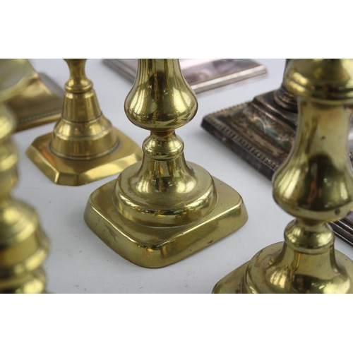 93 - 15 x Assorted Vintage CANDLESTICKS Inc Brass, Victorian, James Dixon & Son 8879g      Assorted Vinta... 