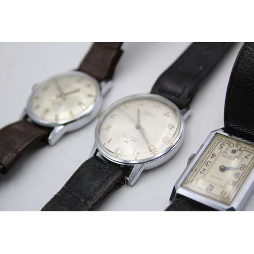 102 - 3 x Vintage Gents ASSORTED WRISTWATCHES Handwind WORKING Inc FORTIS Etc       Vintage Gents Quality ... 