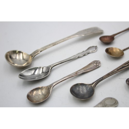 103 - 8 x Antique / Vintage Hallmarked .925 STERLING SILVER Condiment Spoons (49g)      Inc Georgian Etc 
... 