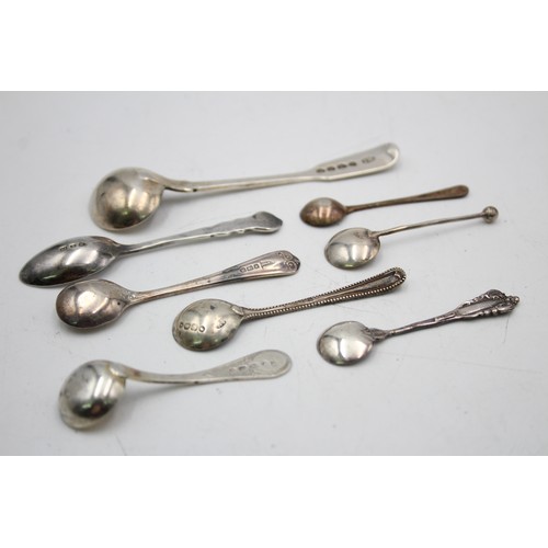 103 - 8 x Antique / Vintage Hallmarked .925 STERLING SILVER Condiment Spoons (49g)      Inc Georgian Etc 
... 