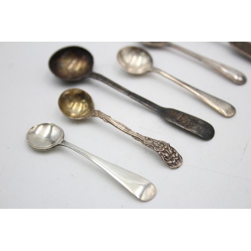 108 - 8 x Antique / Vintage Hallmarked .925 STERLING SILVER Condiment Spoons (46g)      Inc Georgian Etc 
... 