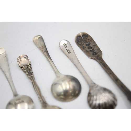 108 - 8 x Antique / Vintage Hallmarked .925 STERLING SILVER Condiment Spoons (46g)      Inc Georgian Etc 
... 