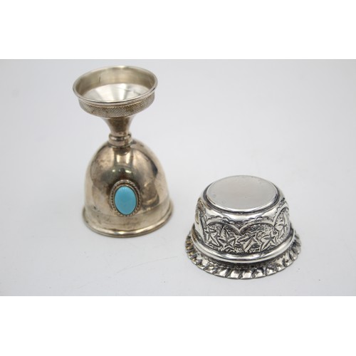 110 - 2 x Antique / Vintage .950 & .925 STERLING SILVER Egg Cup & Salt Dish (49g)      In antique / vintag... 