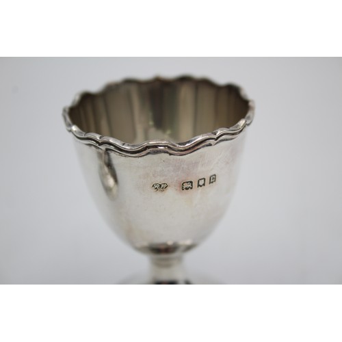 115 - 2 x Assorted Vintage Hallmarked .925 STERLING SILVER Egg Cups (74g)      In vintage condition  
Sign... 