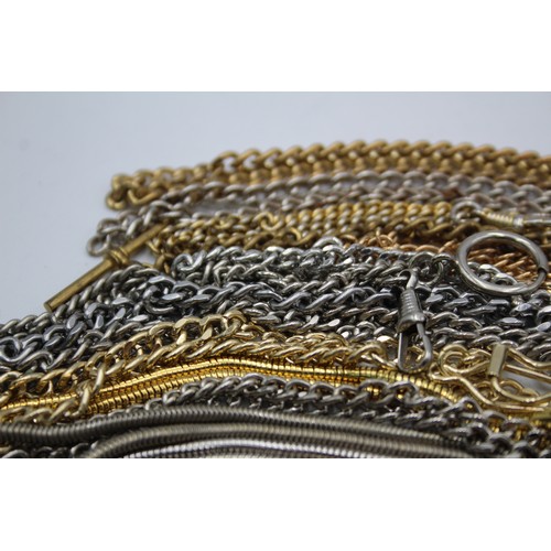 126 - 20 x Assorted Vintage Gents Pocket Watch Chains / Alberts Inc Gold / Silver Tone     Assorted Vintag... 