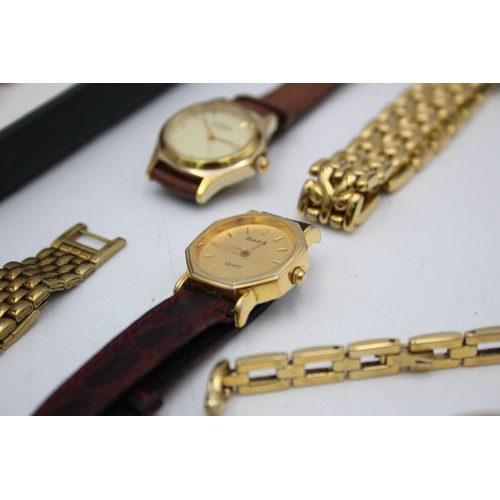 132 - 6 x Ladies Gold Tone WRISTWATCHES Quartz WORKING Inc. BULOVA, ORVIS Etc.    Ladies Quality Gold Tone... 