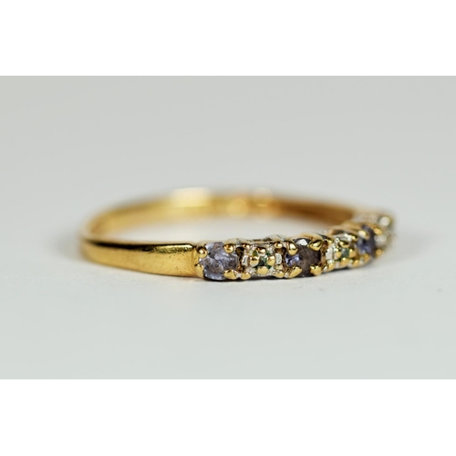 151 - 9ct Yellow Gold, Multi CZ set ring. Finger size 'L-5'  1.0g