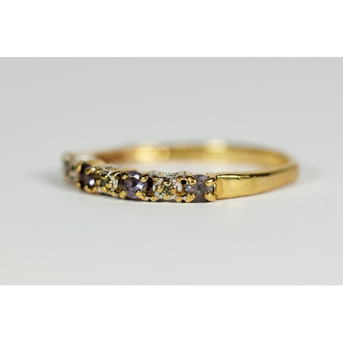 151 - 9ct Yellow Gold, Multi CZ set ring. Finger size 'L-5'  1.0g