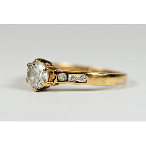 158 - 9ct Yellow Gold Multi CZ set ring. Finger size 's'  2.5g