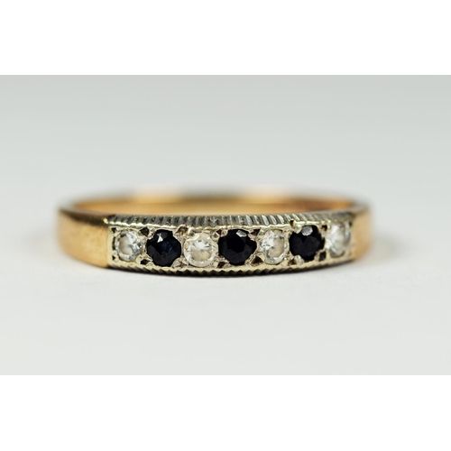 185 - 9ct Yellow Gold CZ set ring.   Finger size 'M-5'   1.5g