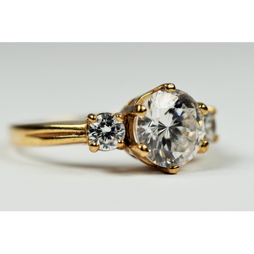 188 - 9ct Yellow Gold CZ Set ring. Finger size 'O-5'   3.3g