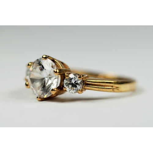 188 - 9ct Yellow Gold CZ Set ring. Finger size 'O-5'   3.3g