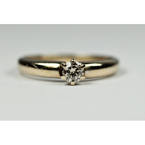 192 - 14ct White Gold Diamond Solitaire ring.  Diamond is 3.4mm approx 0.15pts.  Finger size 'L-5'  2.5g