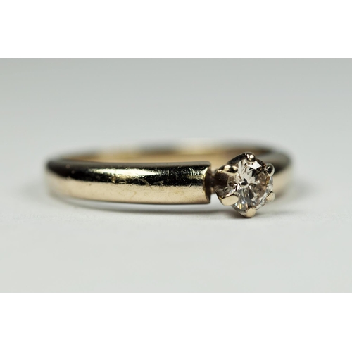 192 - 14ct White Gold Diamond Solitaire ring.  Diamond is 3.4mm approx 0.15pts.  Finger size 'L-5'  2.5g