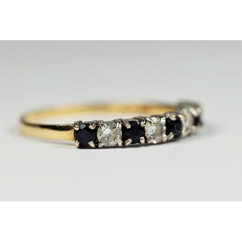 196 - 9ct Yellow gold Bi-coloured CZ set ring.   Finger size 'O-5'    1.5g