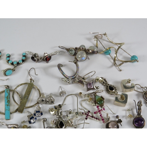 249 - Large selection of Sterling silver earrings.