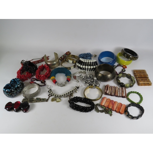 259 - Job lot of costume jewellery bracelets some designer names like Fossil.