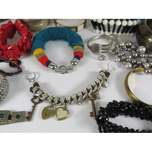 259 - Job lot of costume jewellery bracelets some designer names like Fossil.