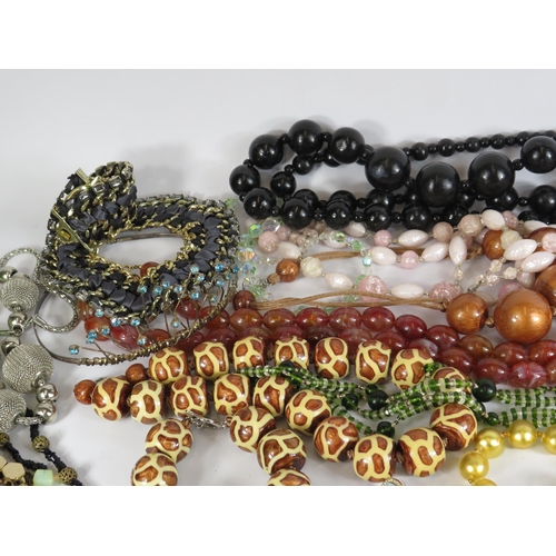 268 - Large selection of costume jewelley necklaces and earrings including some sterling silver.