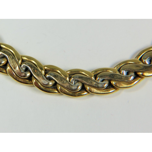 239 - 18ct Yellow and White Gold 8 inch Bracelet.  19.1g