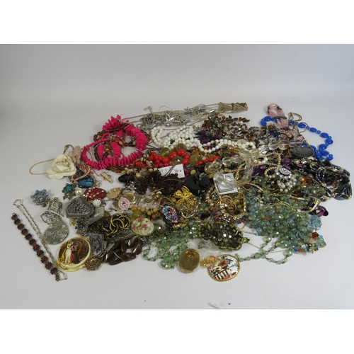 275 - Large selection of costume jewellery including a 925 silver bracelet and necklace.