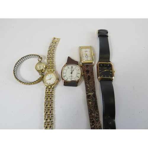 282 - Ladies mechanical wristwatch in working condition and 4 quartz wristwatches all in need of new batte... 